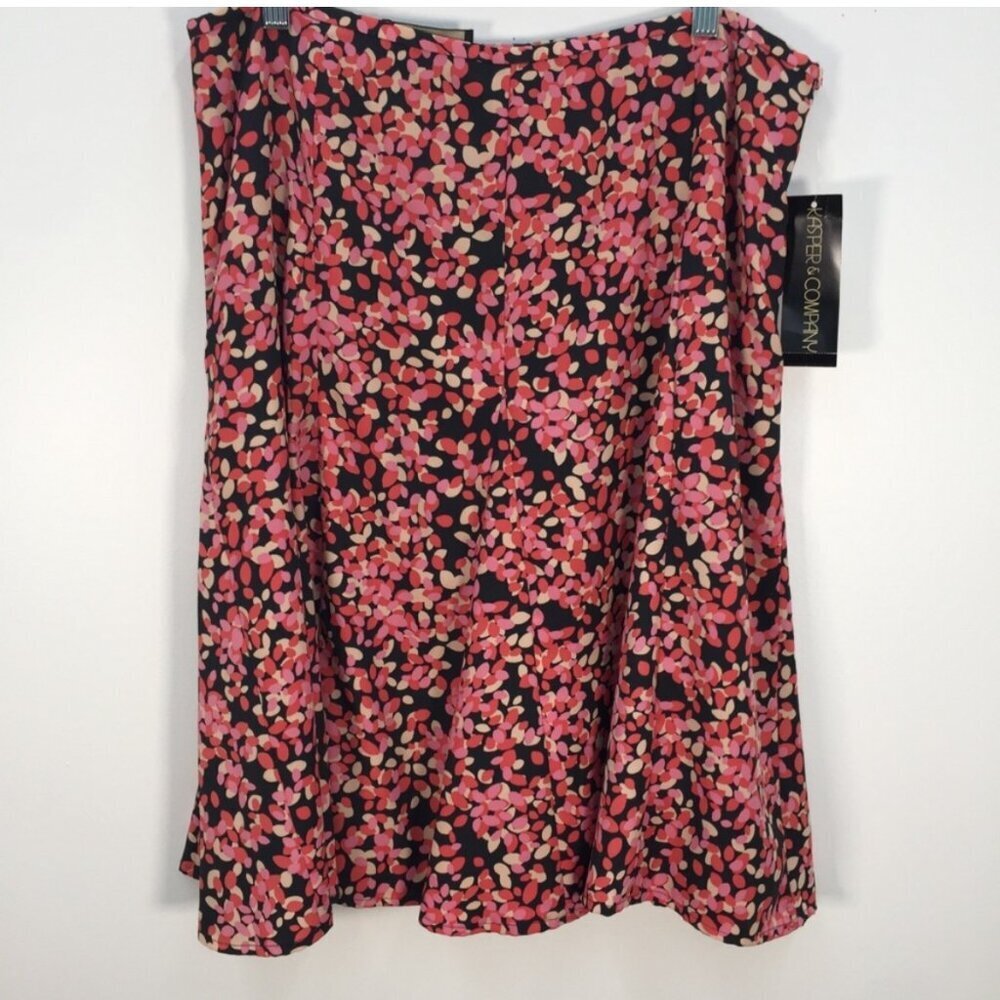 Kasper & Company Black, Red, and Pink Circle Skirt sz 14